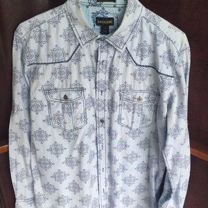 Rockabilly snap button shirt L